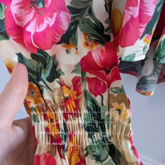 Zara/Floral Blouse Sz L - Picture 6 of 6